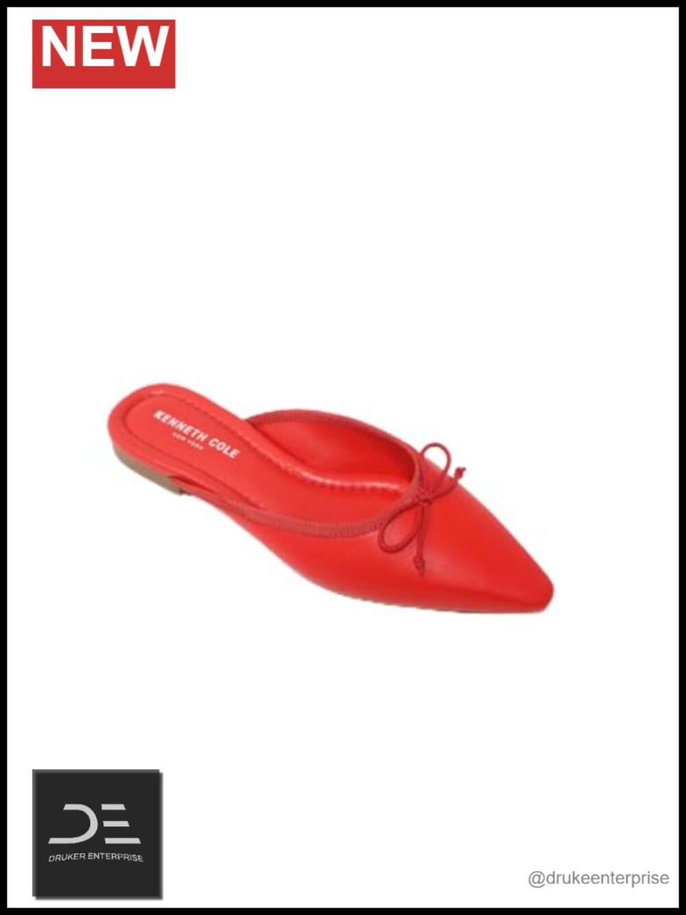 Women's Pointed Toe Mule with Bow Detail, Leather, Comfort Insole